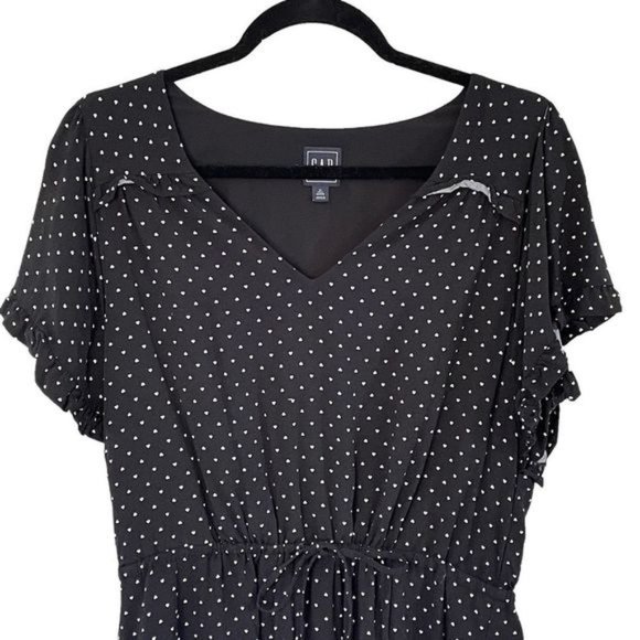 Gap Black & White Flutter Sleeve Mini Short Dress SZ Medium Tall - Picture 9 of 10